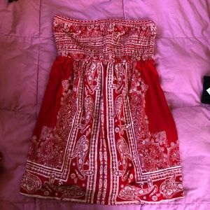 Nobo red bandana tube top dress 👗